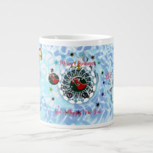 Merry Christmas Wind Santa Claus Sock Large Coffee Mug