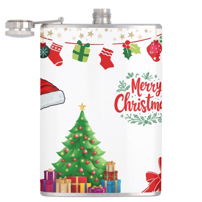 Merry Christmas Wine Flask (Opened)