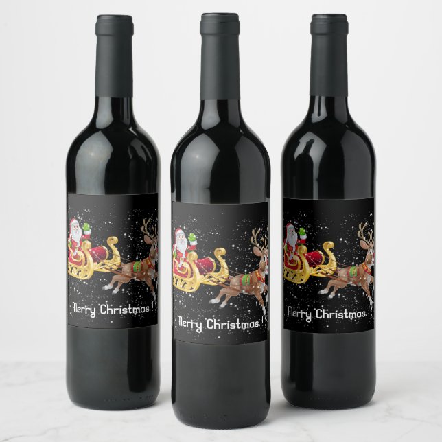 Merry Christmas  Wine Label (Bottles)
