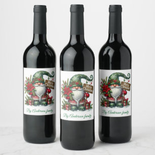 Merry Christmas Wine Label