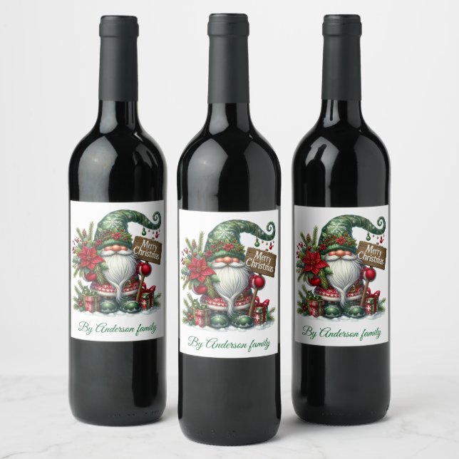 Merry Christmas  Wine Label (Bottles)