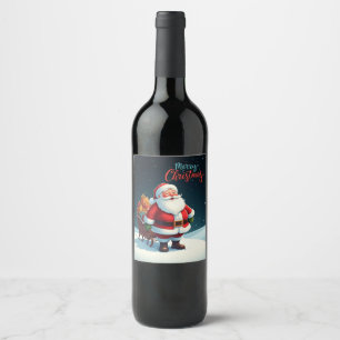 Merry Christmas Wine Label