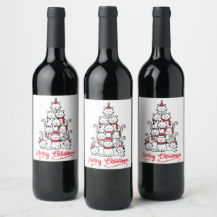 Merry Christmas Wine Label