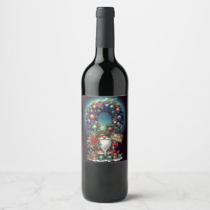MERRY CHRISTMAS WINE LABEL