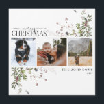 Merry Christmas Winter Berry 3 Photo Magnetic Card<br><div class="desc">Looking for a unique and beautiful holiday greeting card to send to your friends and family this year? Check out our Merry Christmas Winter Berry Calligraphy Botanical Holiday Card Magnet! This festive and stylish card features merry Christmas in modern calligraphy, 3 favourite photos, and a trendy, loose arrangement of festive...</div>