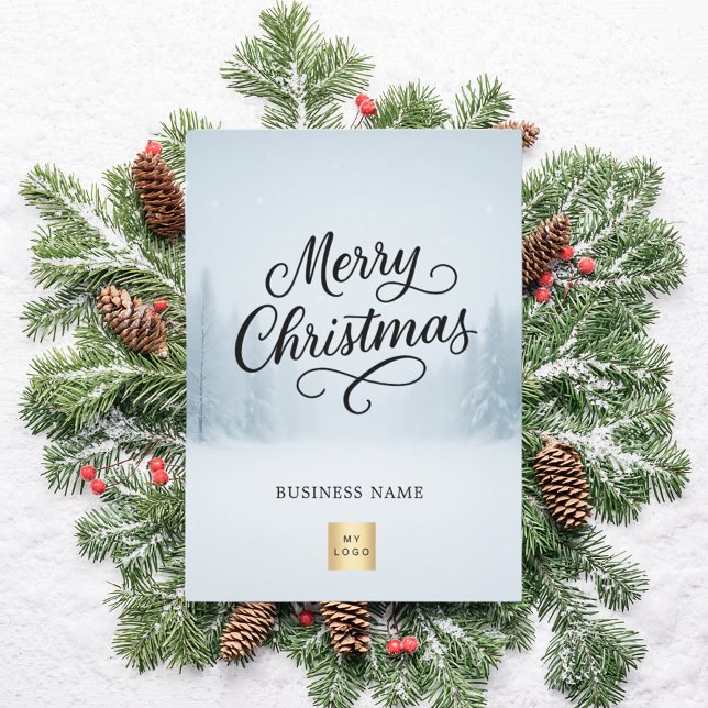 Merry Christmas winter business logo Holiday Card (Creator Uploaded)