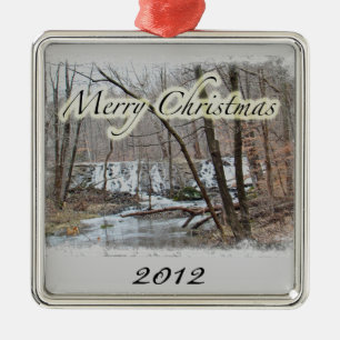 Merry Christmas Winter Dam Off Badman Road Metal Ornament