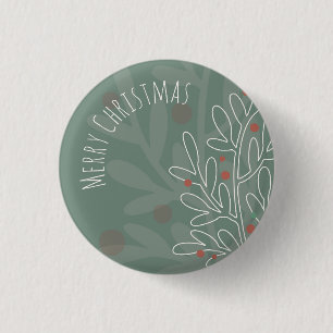 Merry Christmas winter forest mistletoe 3 Cm Round Badge