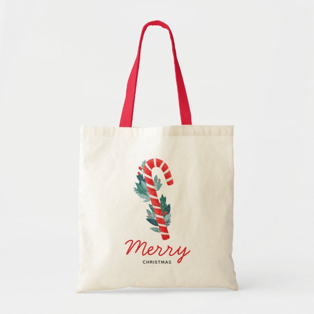 Merry Christmas. Winter holiday red lollipop candy Tote Bag (Front)