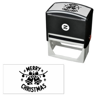 Merry Christmas Winter Holidays Bells Self-inking Stamp