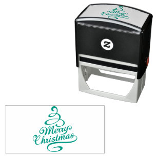 Merry Christmas Winter Holidays Trees Self-inking Stamp