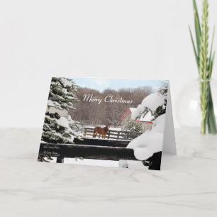 Merry Christmas - Winter Horse Ranch Holiday Card