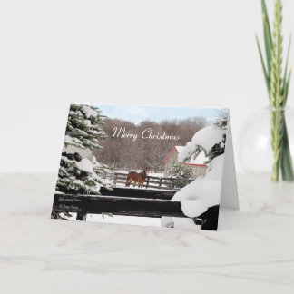 Merry Christmas - Winter Horse Ranch Holiday Card