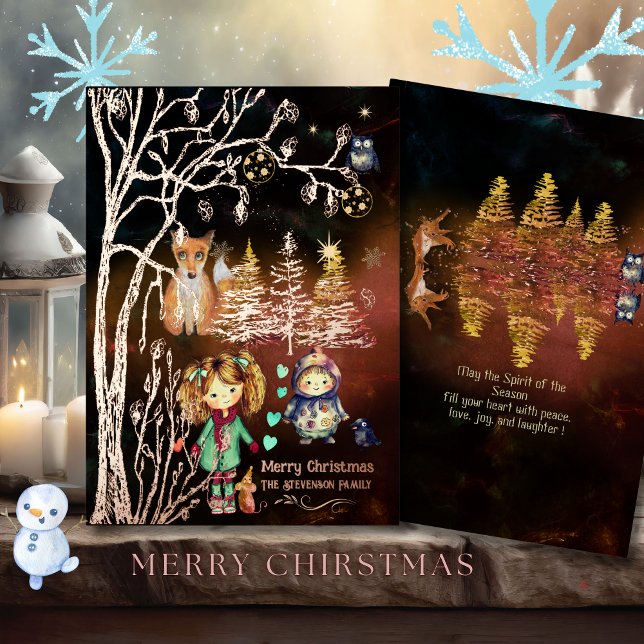 Merry Christmas Winter Magic  Foil Holiday Card ( Merry Christmas Winter Magic Foil Holiday Card)