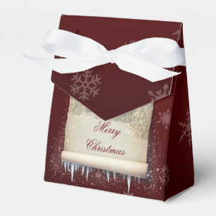 Merry Christmas Winter Parchment Illustration Favour Box