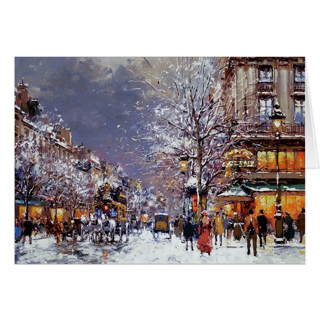 Merry Christmas. Winter Parisian Scene C (Front Horizontal)
