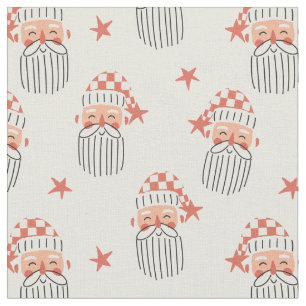 Merry Christmas winter party Santa face nursery Fabric