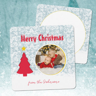 Merry Christmas Winter Scene Photo Holiday Card