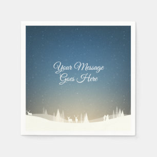  Merry Christmas Winter Snow Scene Personalised Napkin