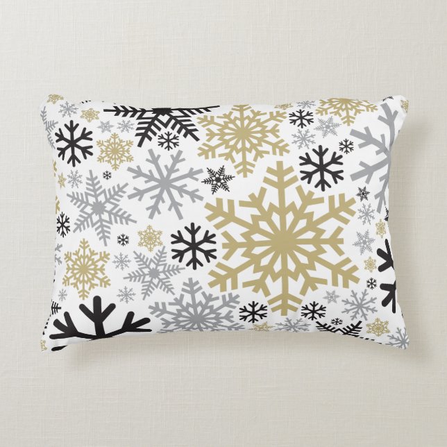 Merry Christmas Winter Snowflake Pattern Decorative Cushion (Front)