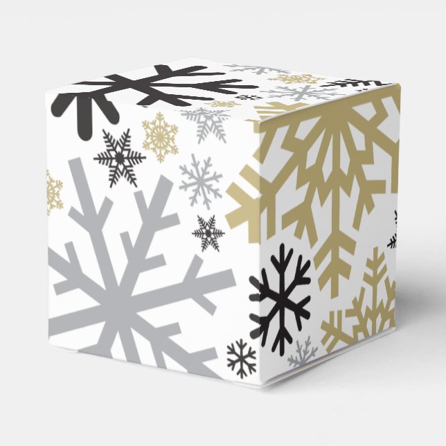 Merry Christmas Winter Snowflake Pattern Favour Box (Back Side)