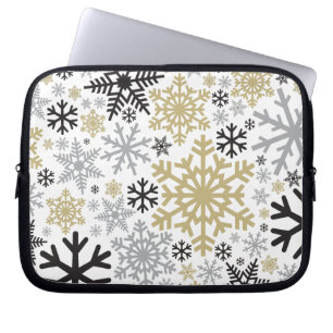 Merry Christmas Winter Snowflake Pattern Laptop Sleeve