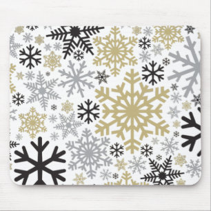 Merry Christmas Winter Snowflake Pattern Mouse Pad