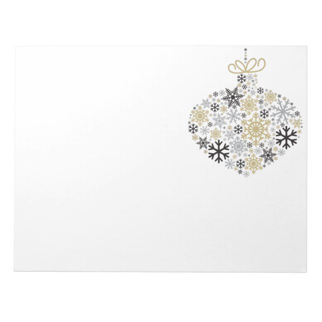 Merry Christmas Winter Snowflake Pattern Notepad (Front)