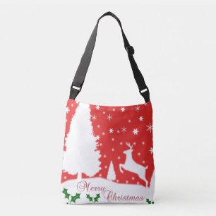 Merry Christmas Winter Snowflakes Crossbody Bag