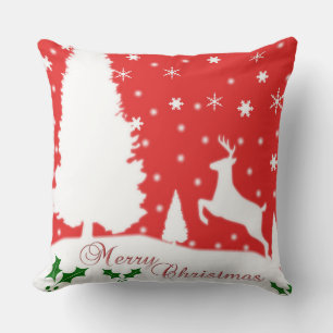 Merry Christmas Winter Snowflakes Cushion