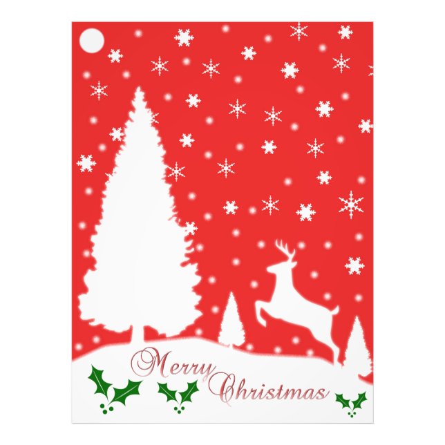 Merry Christmas Winter Snowflakes Photo Print (Front)