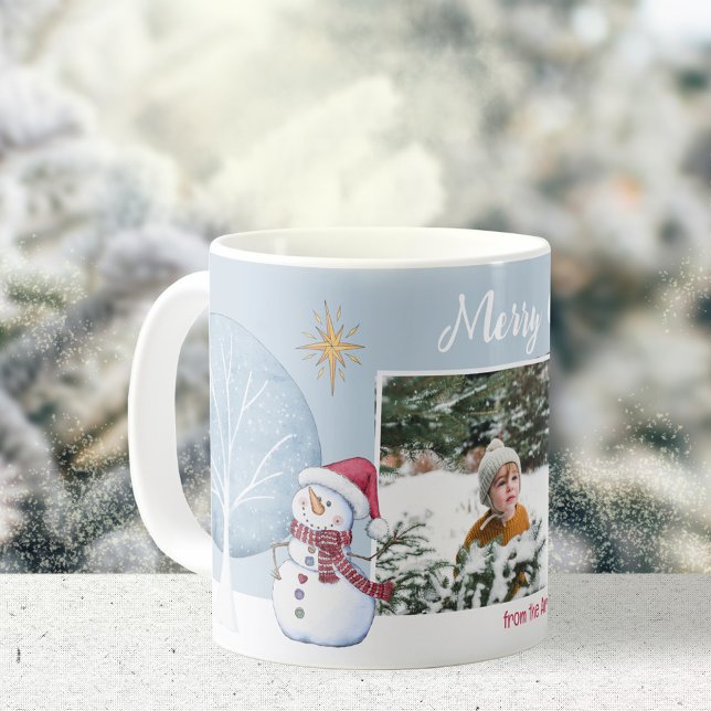 Merry Christmas Winter Two Photo Keepsake Coffee Mug (Merry Christmas Winter Two Photo Keepsake Coffee Mug ©Susanne Sachers - Sunny Mind Design 🌞)