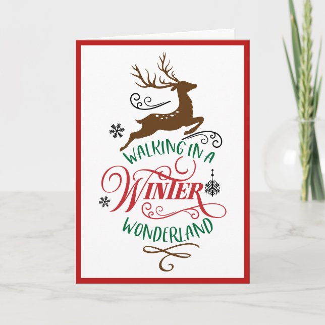 Merry Christmas Winter Wonderland Add Signature Holiday Card (Front)