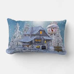 Merry Christmas Winter wonderland Lumbar Cushion