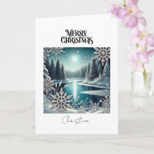 Merry Christmas Winter Wonderland Snow Flakes  Card
