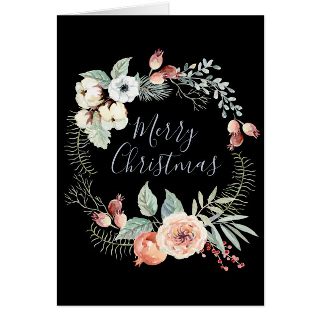 Merry Christmas, Winter Wreath, Christmas Holiday (Front)