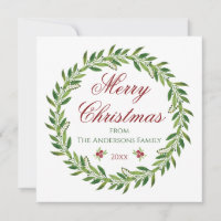 Merry Christmas Winter Wreath Family