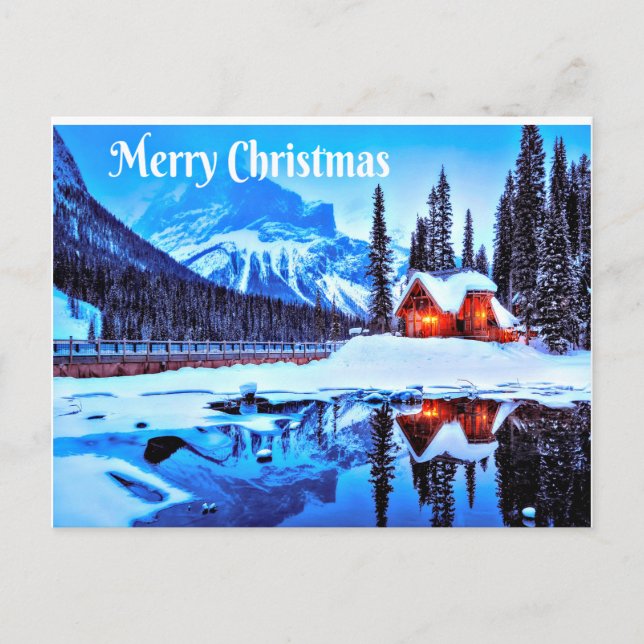 Merry Christmas Wintry Wish Holiday Postcard (Front)