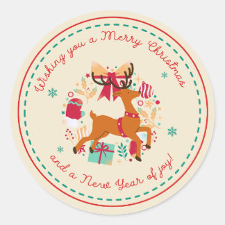 Merry Christmas Wishes Classic Round Sticker