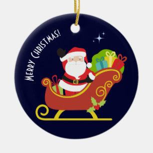 Merry Christmas wishes from Santa Ceramic Ornament