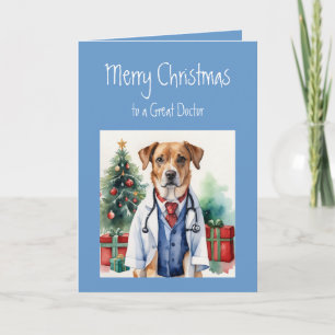 Merry Christmas Wishes Great Doctor Fun Dog Doctor Card