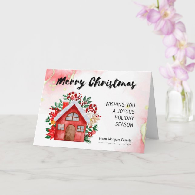 Merry Christmas Wishing you a Joyous Card (Orchid)