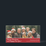 Merry Christmas with 1 horizontal panoramic photo Holiday Card<br><div class="desc">Merry Christmas and Happy New Year! Customise this with 1 photo and family name. Includes an option to add the first names of your family members.</div>