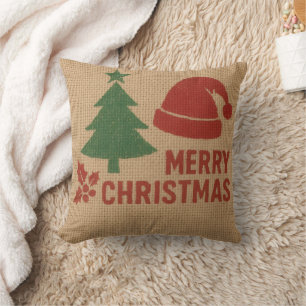 Merry Christmas with a cute knitted feel Cushion
