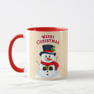 Merry Christmas with a Magic Snow Man Mug