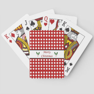 Merry Christmas with a Polka Dot pattern Playing Cards
