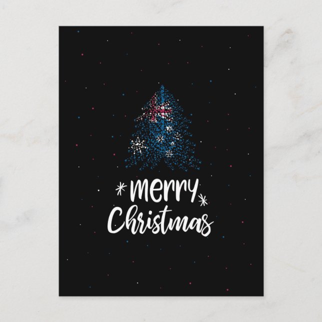 Merry Christmas with Australia flag Holiday Postcard (Front)
