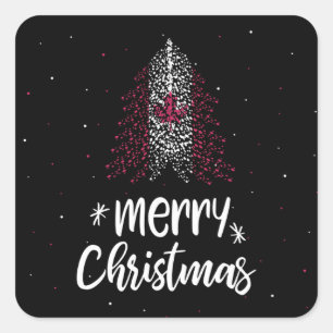 Merry Christmas with Canada flag Square Sticker