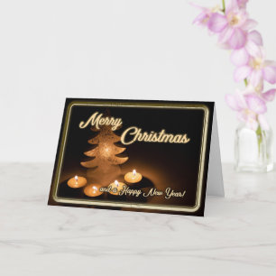 Merry Christmas with candle lights Christmas tree! Card