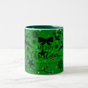 merry Christmas with Candy Canes Gifts Two-Tone Coffee Mug